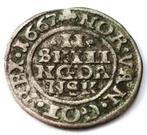 Denemarken: 2 Skilling 1667 K Muntteken klaverblad, Ophalen of Verzenden, Overige landen, Losse munt, Zilver