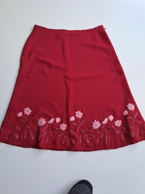 rood wit stippen rok Part Two, 38  met borduursel, Kleding | Dames, Rokken, Zo goed als nieuw, Maat 38/40 (M), Rood, Onder de knie