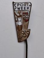 HAARLEM, speldje sportweek 1939 met bijbehorend vaantje, Ophalen of Verzenden, Gebruikt