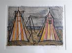 Bernard Buffet, Litho, "Tentes", Handgesigneerd, 18/75, 1967, Verzenden