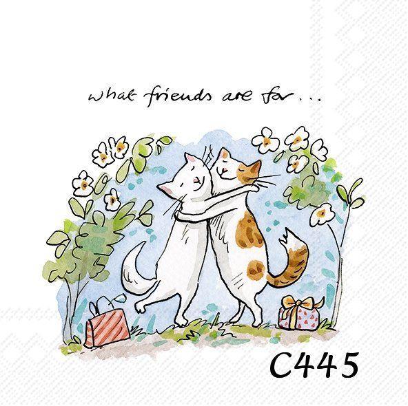 Servetten decoupage/bullet journal – kat friends C445, Hobby en Vrije tijd, Knutselen, Nieuw, Materiaal, Verzenden