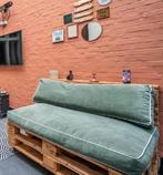 Palletbank + tafel op wielen, Ophalen, Gebruikt, Hout