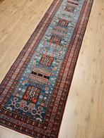 Vintage handgeknoopt oosters tapijt loper kazak 322x83, Huis en Inrichting, Stoffering | Tapijten en Kleden, Info@SlatsAntiek.nl