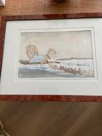 Gesigneerde Aquarel - 43x33 cm, Ophalen of Verzenden