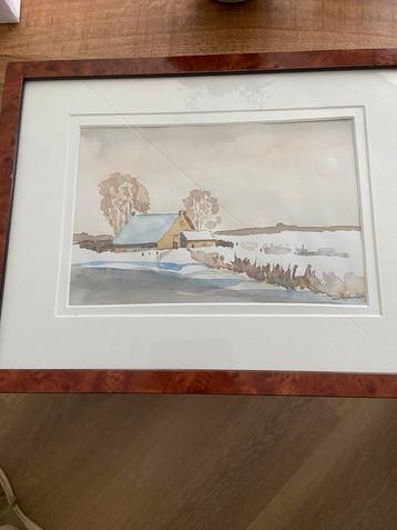 Gesigneerde Aquarel - 43x33 cm beschikbaar voor biedingen