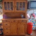 Buffetkast oud grenen, Huis en Inrichting, Kasten | Buffetkasten, Ophalen, Gebruikt, 100 tot 150 cm, Glas