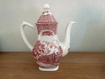 Koffiepot English Country Inns rood (roze, pink)  beschikbaar voor biedingen