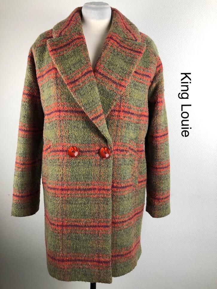 King Louie Manteljas  (mt: 42) 28,3/8889, Kleding | Dames, Jassen | Winter, Zo goed als nieuw, Maat 42/44 (L), Groen, Ophalen of Verzenden