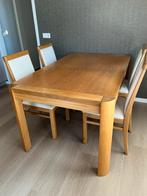 Uitschuifbare Eetkamertafel Eiken Fineer, Huis en Inrichting, Tafels | Eettafels, Ophalen, Gebruikt, Eikenhout, 50 tot 100 cm