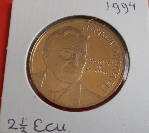 Penning - Nederland 2½ ecu 1994 Franklin D. Roosevelt, Postzegels en Munten, Penningen en Medailles, Overige materialen, Nederland