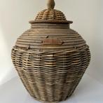 Superleuke rieten mand met deksel - Riviera Maison - 38 cm, Ophalen of Verzenden, Zo goed als nieuw, Rond, Riet
