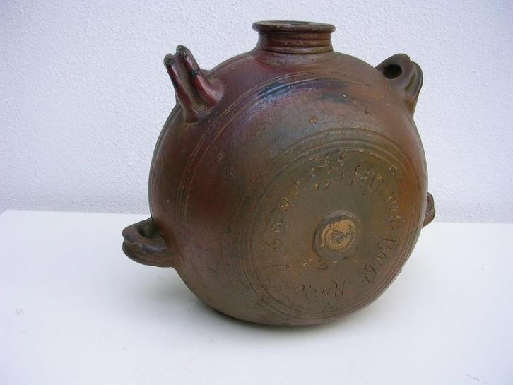 Gave 17e eeuwse Steengoed Veldfles Kruik Gedateerd 1698, Antiek en Kunst, Antiek | Keramiek en Aardewerk, Ophalen of Verzenden