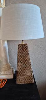 Birma rieten tafellamp 61 cm vintage, Huis en Inrichting, Lampen | Tafellampen, Ophalen of Verzenden, Zo goed als nieuw
