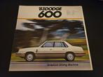 Brochure Dodge 600 1983 USA, Ophalen of Verzenden, Zo goed als nieuw, Overige merken