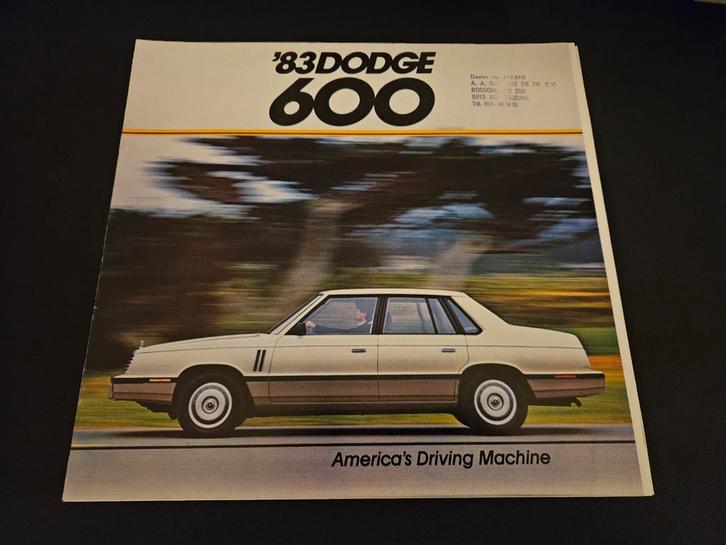 Brochure Dodge 600 1983 USA, Boeken, Auto's | Folders en Tijdschriften, Zo goed als nieuw, Overige merken, Ophalen of Verzenden