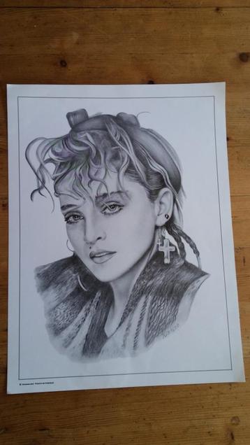 Madonna vintage queen of pop tekening print afbeelding 3 beschikbaar voor biedingen