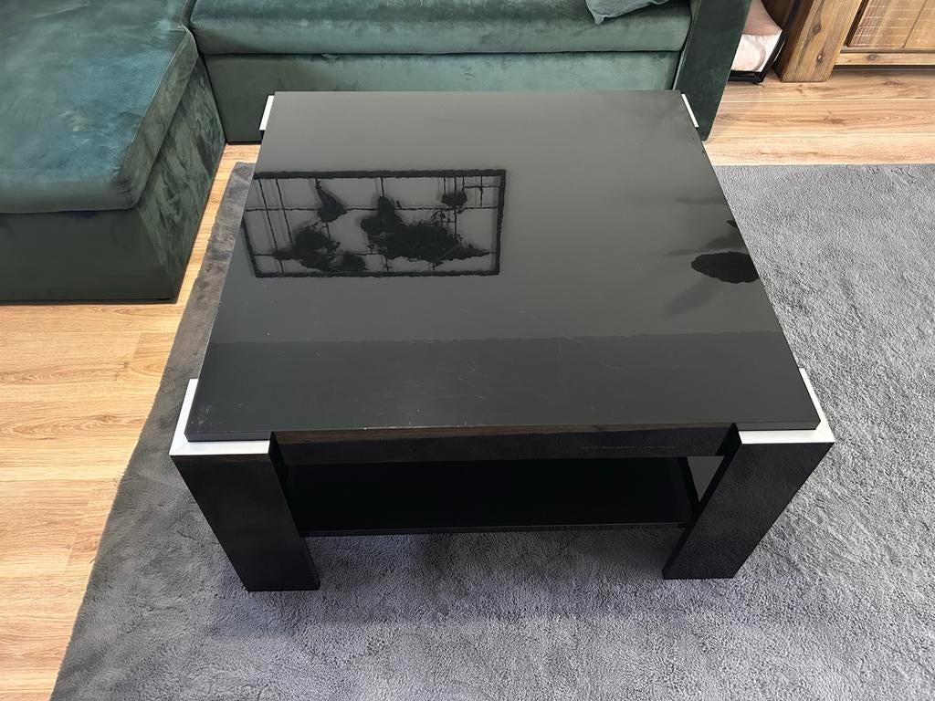 Hoogglans salontafel vierkant 84x84 cm - Hoek/Terneuzen, Ophalen, Overige materialen, Gebruikt, Vierkant