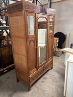 Unieke Art Deco Kledingkast | Amsterdamse School, 100 tot 150 cm, 200 cm of meer, Eikenhout, Zo goed als nieuw