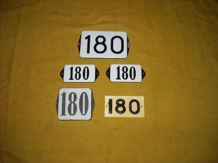 oud emaille huisnummer 180 ook 181 182 183 184 185 186 187 5, Antiek en Kunst, Antiek | Emaille, Ophalen of Verzenden