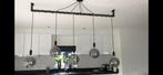 Industriele zwart stalen hanglamp 160 cm 5 peddels met lamp, Ophalen, Zo goed als nieuw, Industieel, modern, Minder dan 50 cm