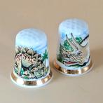 2 dinosaurussen vingerhoedjes, Verzamelen, Vingerhoedjes, Verzenden, Zo goed als nieuw