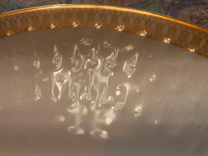 Luxe 12 persoons servies verguld ingelegd kant antiek zgst, Antiek en Kunst, Antiek | Servies compleet, Ophalen