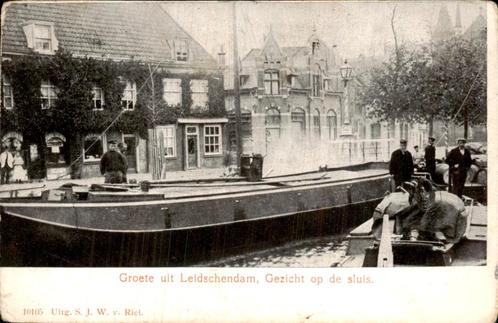 Leidschendam - Sluis - Boten, Verzamelen, Ansichtkaarten | Nederland, Gelopen, Zuid-Holland, Voor 1920, Ophalen of Verzenden