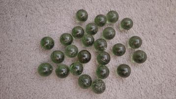 25 oude groene glazen knikkers 2 cm beschikbaar voor biedingen