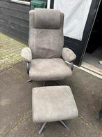 Relaxfauteuil met hocker, Ophalen, Gebruikt, 75 tot 100 cm, Stof