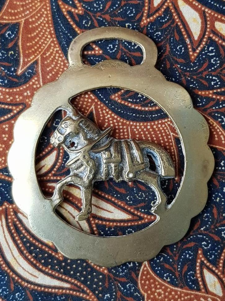 Mooi antiek paard kleppermannetje uit Engeland 10 cm. 1900., Antiek en Kunst, Antiek | Koper en Brons, Koper, Ophalen of Verzenden