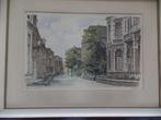 aquarel almelo grotestraat gemengde techniek tekening bykee, Antiek en Kunst, Kunst | Schilderijen | Klassiek, Ophalen of Verzenden