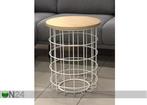 Stijlvolle bijzet tafel. wit degelijk solide metaal, Ophalen, 50 tot 100 cm, Rond, Zo goed als nieuw