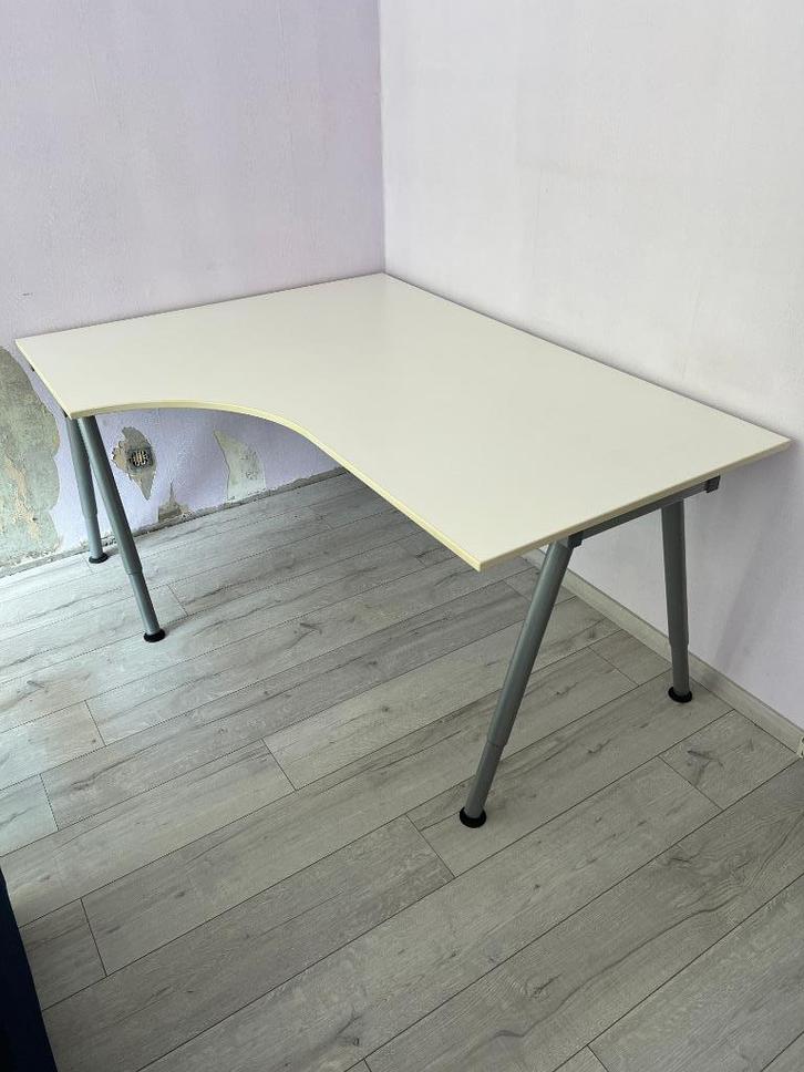 Ikea Galant hoekbureau wit (160 x 120 cm), Huis en Inrichting, Bureaus, Gebruikt, Bureau, In hoogte verstelbaar, Ophalen
