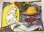 Dodog Soeseno zeefdruk vrouw, Antiek en Kunst, Kunst | Litho's en Zeefdrukken, Ophalen of Verzenden