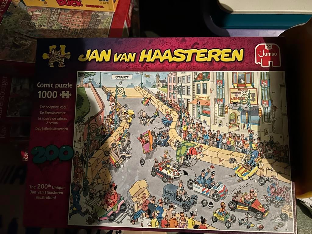 Jan van Haasteren - De Zeepkistenrace - 1000 stukjes, Ophalen, 500 t/m 1500 stukjes, Zo goed als nieuw, Legpuzzel