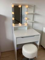 Kaptafel met lade, verlichting en stoel, Ophalen, Zo goed als nieuw, Hout, 50 tot 100 cm
