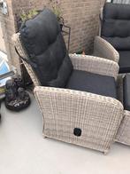 1 jaar oude tuinstoelen twee stuks met bankje, Ophalen, Zo goed als nieuw, Hout