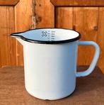 Maatbeker 2 liter emaille brocante wit rand zwart origineel, Antiek en Kunst, Ophalen of Verzenden