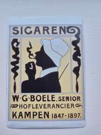 W.G.Boele Senior Kampen sigaren blik reclame bordje, Ophalen of Verzenden, Zo goed als nieuw, Reclamebord