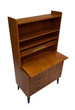 Vintage Wandkast Kast Werkplek Deens Design Jaren 60, Gebruikt, Teakhout, Ophalen of Verzenden, Minder dan 150 cm