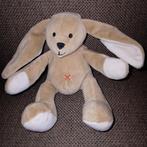 Hema lichtbruin velours konijntje, 20 cm., Ophalen of Verzenden, Zo goed als nieuw, Konijn
