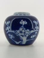 Blauw-witte porseleinen “Prunus” pot – 10 x 10 cm, Ophalen of Verzenden