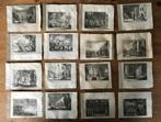 ongeveer 1740 - 16 historische prentjes - O U D, Ophalen of Verzenden