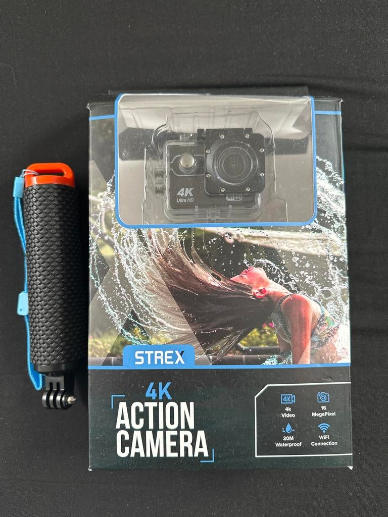 STREX 4K Action Camera - Nieuw + water drijvende handvat, Ophalen, Nieuw, Overige merken