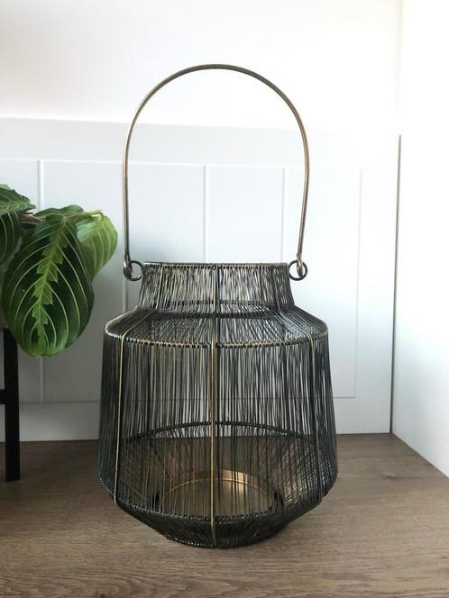 Metalen Windlicht brons, Huis en Inrichting, Woonaccessoires | Kandelaars en Kaarsen, Nieuw, Kandelaar, Minder dan 25 cm, Metaal