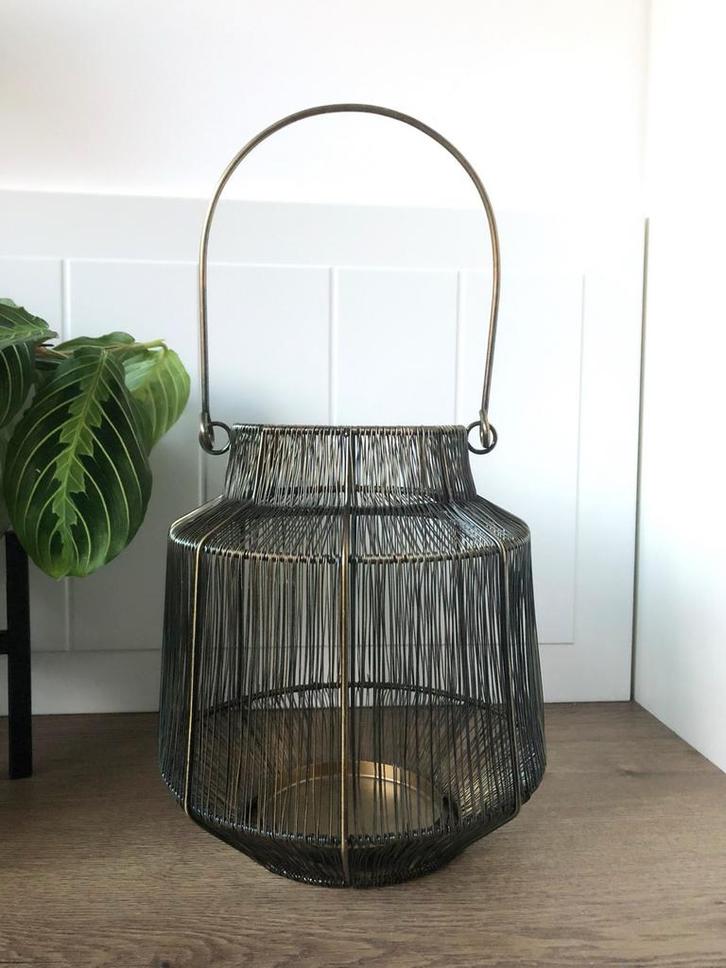 Metalen Windlicht brons, Huis en Inrichting, Woonaccessoires | Kandelaars en Kaarsen, Nieuw, Kandelaar, Minder dan 25 cm, Metaal