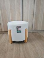 Studio home poef kruk teddy stof bamboo poten japandi, Minder dan 50 cm, Rond, Nieuw, Minder dan 50 cm