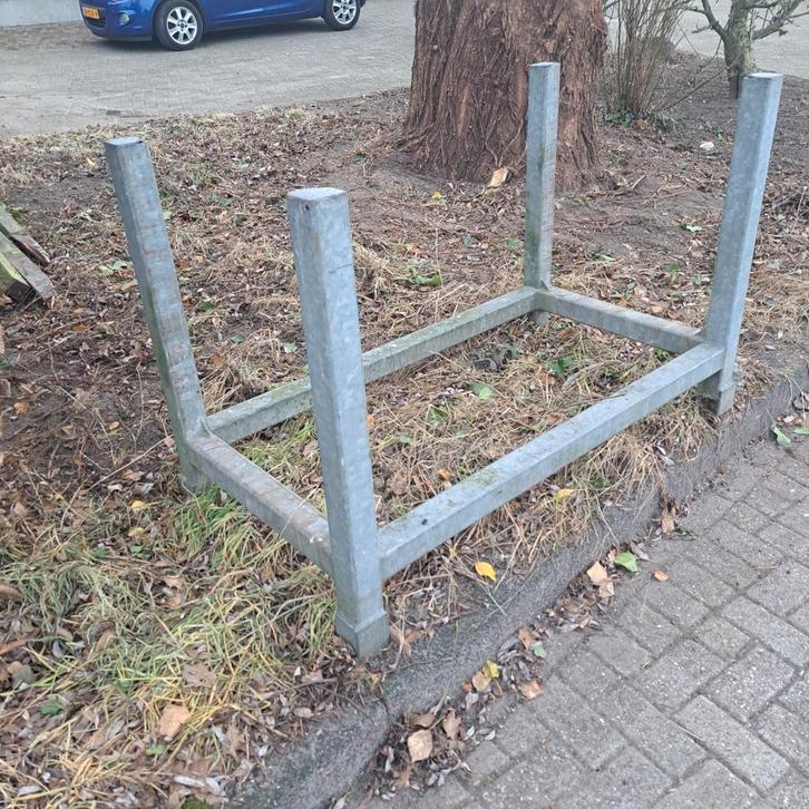 Zwaar gegalvaniseerd ijzeren houtopslag rek, Tuin en Terras, Haardhout, Minder dan 3 m³, Ophalen