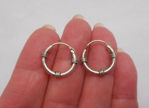 Zilveren oorringen unisex nr.595, Sieraden, Tassen en Uiterlijk, Oorbellen, Zo goed als nieuw, Hangers, Zilver, Zilver, Verzenden