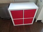 Ikea Kallax kast ladekast 2x2 + 4 rode opbergvakken bakken, Minder dan 100 cm, 25 tot 50 cm, Ophalen of Verzenden, Zo goed als nieuw